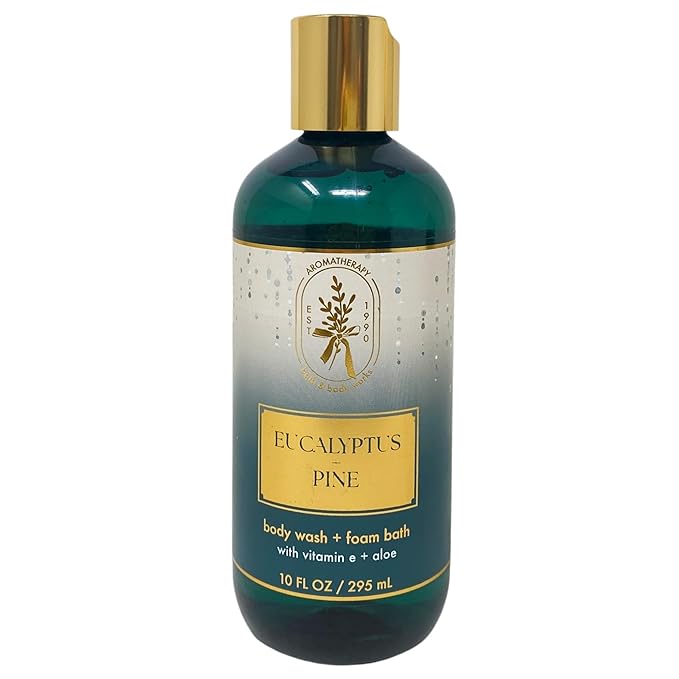 Bath &amp Body Works Aromatherapy Eucalyptus &amp Pine 3 Body Washes with a Fresh Forest Bar Soap - Full Size