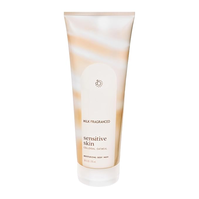 Bath and Body Sensitive Skin Milk Fragranced With Colloidal Oatmeal Moisturizing Body Wash - 10 fl oz