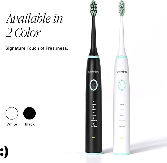 Sonic Toothbrush – Rechargeable Electric Toothbrush for Sensitive Teeth &amp Gums 40000 Sonic Vibrations 5 Brushing Modes USB Rechargeable 3-Week Battery Travel-Friendly - White