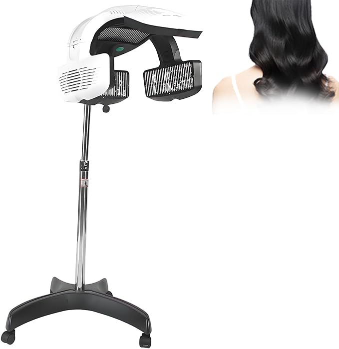Wall Mounted Orbiting Hair Dryer Temperature Adjustable Salon Hair Perming Machine 360 Degree Rotating Heating Ring Rotating Hair Treatment Machine with 5 Heating Discs vertical-110v