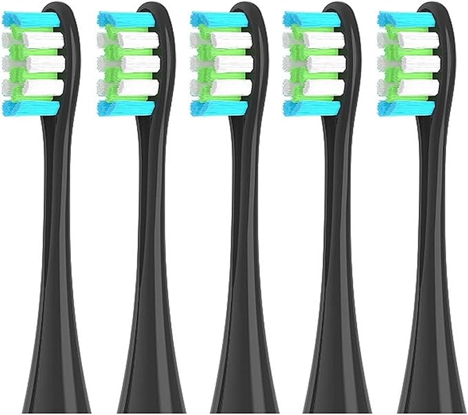 5pcs Replacement Brush HeadsCompatible for Oclean Toothbrush for Digital X Lite X10 Ultra Air2(5 Black)