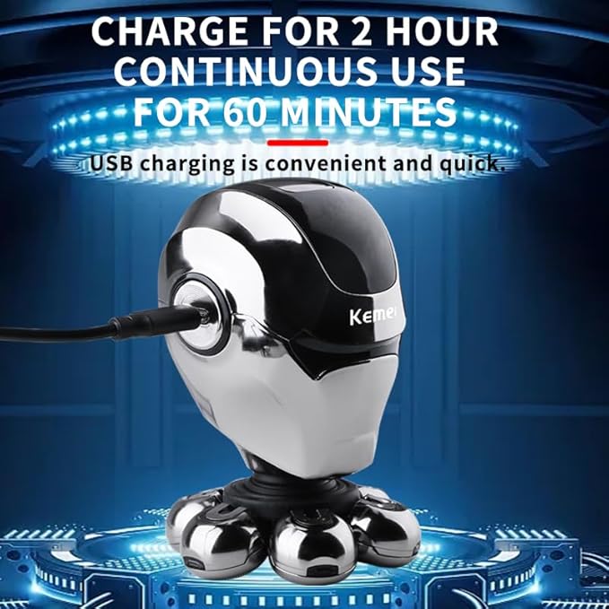 Head Shavers for Bald Men 5 in 1 Multifunctional Electric Head Shaver 7D Waterproof Heads Beard Nose Ear Hair Trimmer Razor Clipper Facial Shaver