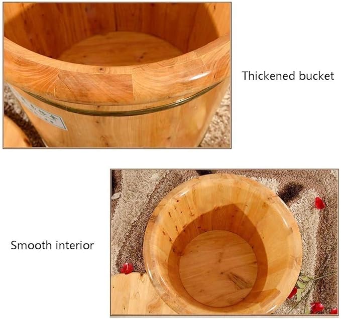 Foot Tub Wooden Foot Basin Household Gift Foot Soaker TubWooden Foot Soak Tub FootbathWooden Foot Bath Barrel Wooden Household Durable Foot Washing Bucket Foot Tub Solid Wood Foot Bath (Size : 40cm