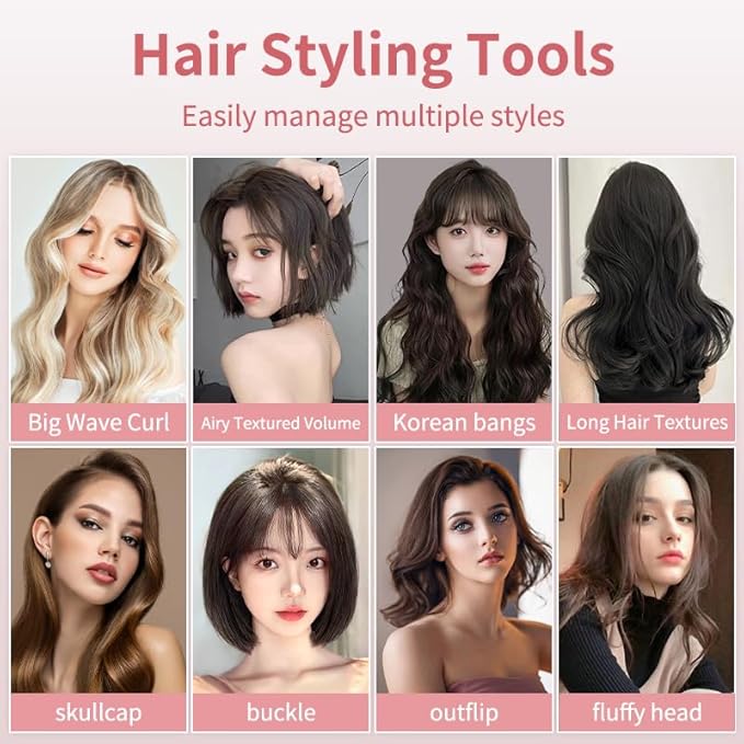 Cordless Hair Curler Bestauty 1.5 Cordless Curling Iron Rechargeable 2 in 1 Travel Hair Curler &amp Hair Straightener Brush 4 Adjustable Temperature 300°F-410°F for Curl/Smooth/Fluffy/Flip-Out Bl