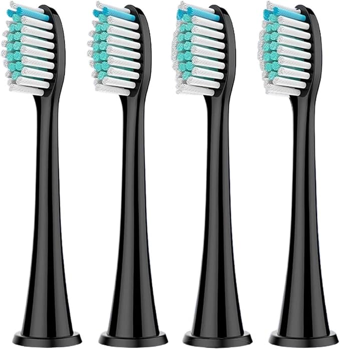 Electric Toothbrush Heads(Black 16pc)