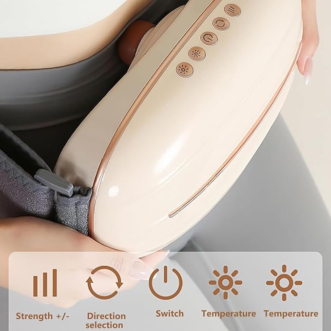 Abdominal Stomach Massager Electric Bian Stone Tummy Kneading Instrument with 35mm Diameter Large Meteorite 3 Levels Intensity and Clockwise/counterclockwise Adjustable for Abdominal
