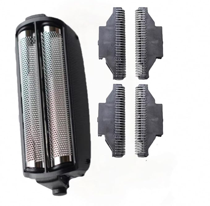 Replacement 1pcs Outer Foil with Bracket And 2 pair Inner Blade for Panasonic ES-RW30-S / ES4815P-S / ES4036 / ES4853 / ES4033 /WES9833P / WES9839 Electric Shaver Razaor Cutter Head Blade (Black)
