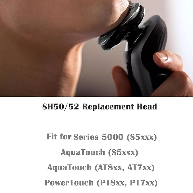 SH50/52 Replacement Heads Blades Fit for Series 5000 Shavers Serie5000 Electric Razor Replacement Shaving Blades Fit for Shaver Series 5000 (S5xxx) ATXX (S5xxx) PTXX (PT8xx PT7xx)