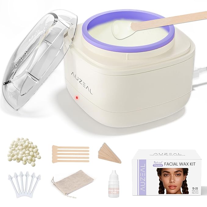 Mini Face Wax Kit for Women Facial Waxing Kit with 26 Wax Sticks 100g Waxing Beads Long-lasting Facial Hair Removal USB Fast Charging Smart Constant Temp Travel or Home Use