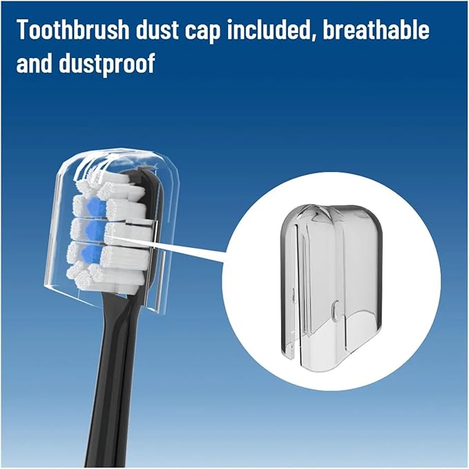Replacement Brush Heads for T301 T302 T501 /501C Toothbrush Head Soft Bristle Nozzles(T301-302-BK-12Pcs)