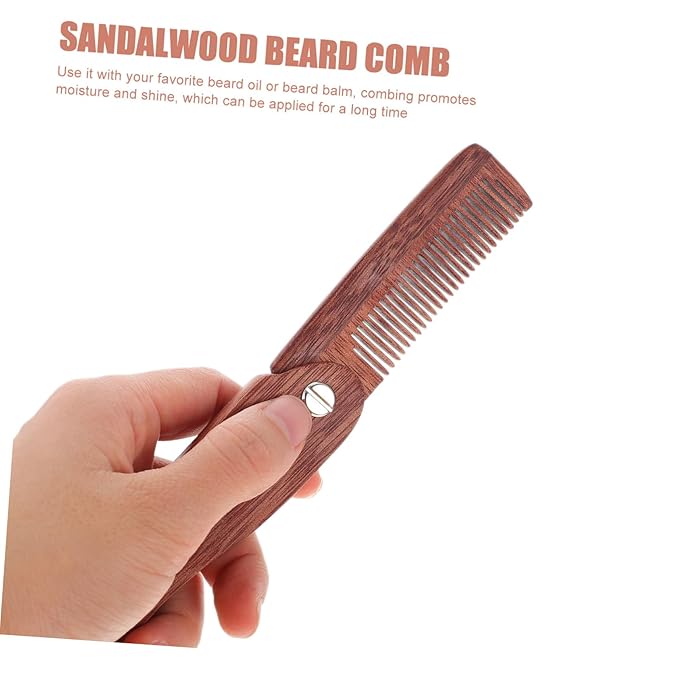 Didiseaon 3pcs Wooden Pocket Comb Mustache Comb Hair Accessory for Men Women Beard Brush Folding Beard Professional Styling Tool