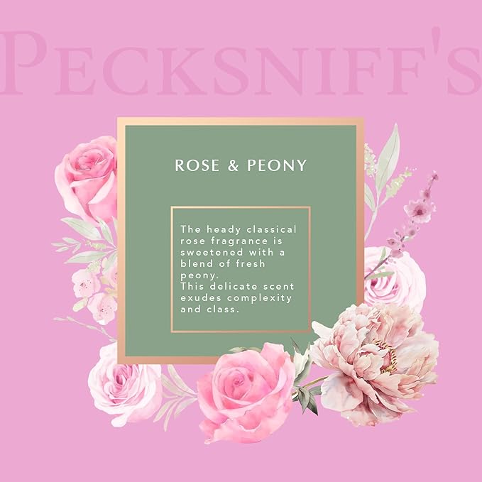 Pecksniff’s Rose &amp Peony Foaming Bath Soak – Luxury Bubble Bath 1L / 33.8 fl oz Made in England