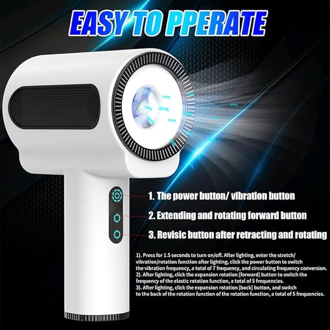 Portable Tool Hair Dryer Shaped Men's Fitness Equipment Smart Rotation Multi-Frequency