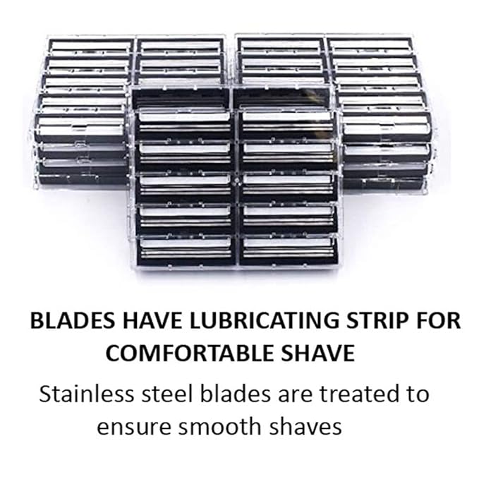 Taconic Shave 100 Twin Blade Razor Cartridges With Lubricating Strip - Compatible With All Gillette Trac 2  G2 G II Contour Vector And Gillette Atra Razor Handles - Made In The Usa