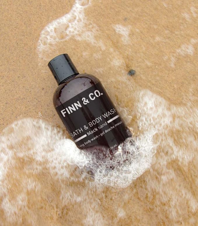FINN &amp CO. Black Sand Body Wash and Body Oil Bundle - Moisturizing Skincare Set with Beach Inspired Scent - Lightweight Paraben &amp Cruelty Free - Gentle Nourishing Formula for Men &amp Women