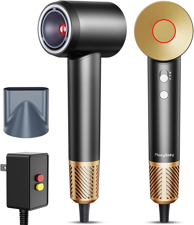 Infrared Hair Dryer with Magnetic Nozzle - 160000 RPM Quiet lonic Blow Dryer for Women with Frizz Control &amp No Heat Damage Red Light Negative Ions Fast Drying for All Hair Types