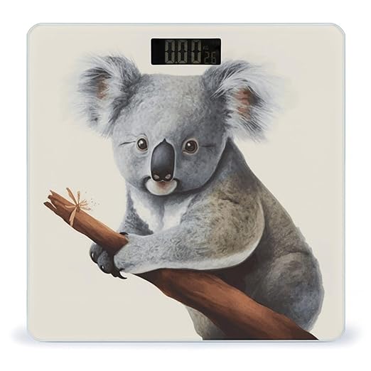 Koala and ButterflyScale for Body Weight with LCD High Precision Weighing Scales Fashion Sturdy Tempered Glass Weight Scales Easy-to-Read Digital Bathroom Scale for Daily 400lb