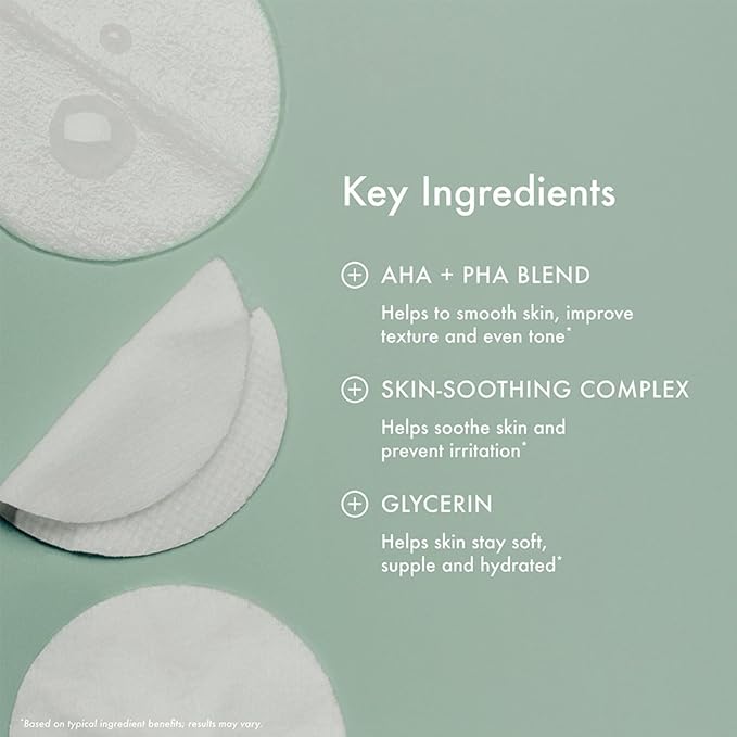 Summer Fridays Gentle Reset Daily Exfoliating Pads - Face Exfoliator with AHAs + PHAs to Smooth Texture + Even Skin - Formulated in Korea - Soothing + Hydrating Toner Pads - Vegan (30 Count)