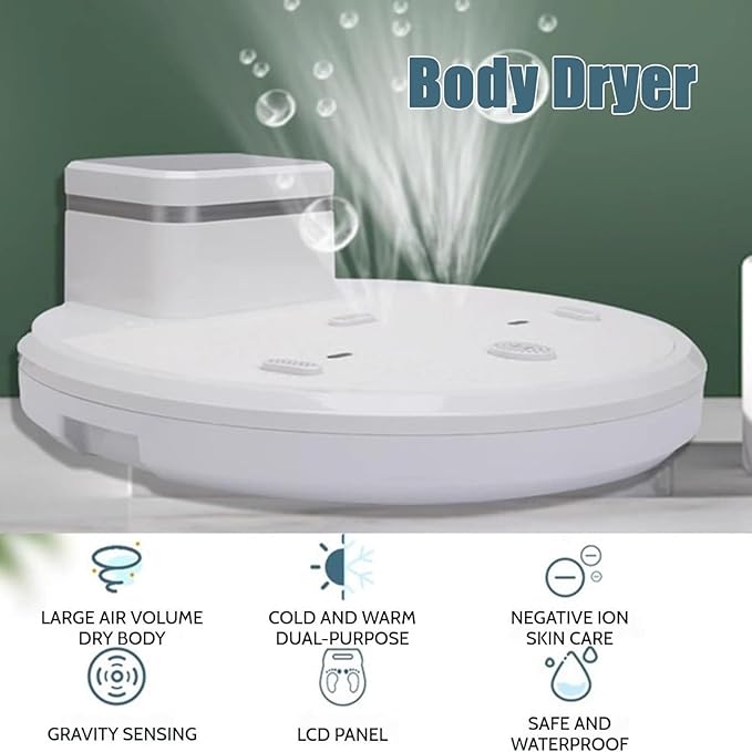 Full Body Dryer for Shower 2500W Air Shower Foot Touch Screen Negative Ions Body Heater Blow Dryer Waterproof Smart Thermostat Body Heater Blow Dryer