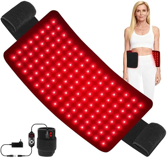 Red Light Belt Device : 3-in-1 660nm &amp 850nm Wearable Wrap Heating Pad with Timer – Back/Shoulder/Knee Comfort &amp Post-Activity Relaxation