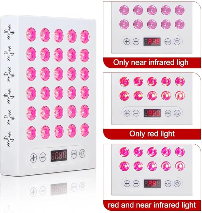 Red &amp Near Infrared Light Panel for Half Body and Targeted Area – Therapy Device 660nm 850nm (150 Watts - 30 LEDs)