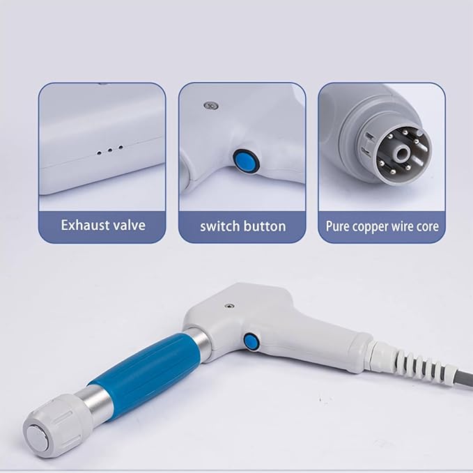 Q60 Shockwave Therapy Machine for Pain Relief and Joint Meridian Massage Equipment Full Body Massager with 5 Massage Heads/HD Touch Screen/12 Modes