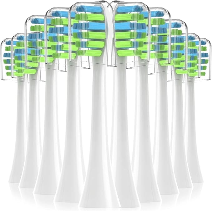 10PCS Replacement Toothbrush for 7am2m AM101/AM105 Electric Vacuum Soft Bristle Nozzles(10PCS White)