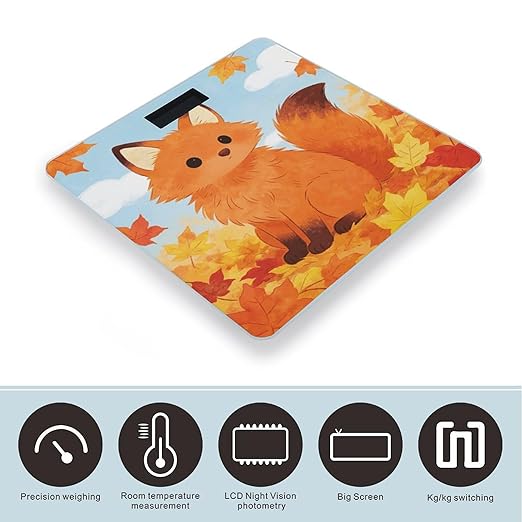Burnt Orange Smart Scale for Body Weight Digital Bathroom Scale Toughened Glass Weight Scale with Large LCD Backlight Display High Precision Scales Weighing Machine