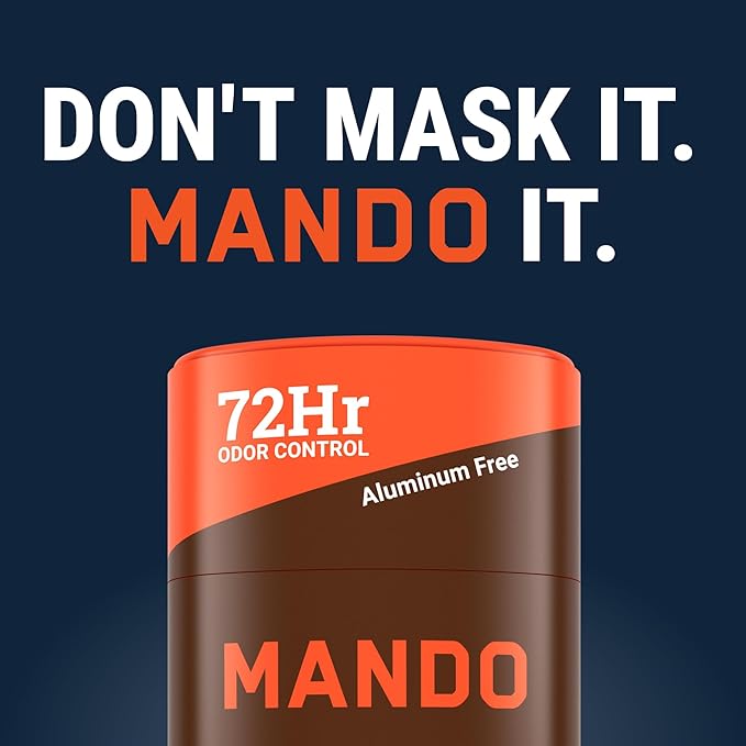 Mando Whole Body Deodorant - Invisible Cream Tube and Solid Stick - 72 Hour Odor Control - Aluminum Free Baking Soda Free Skin Safe - 3.0 Ounce Tube and 2.6 Ounce Solid Stick Bundle - Cedar Grove