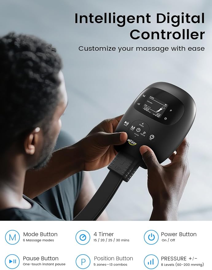 Cordless Air Compression Leg Recovery System Christmas Gifts Professional Leg Massager Boots with Smart 5-Zone Tech for Sequential Compression Fast Muscle Recovery &amp Swelling Relief for Athletes