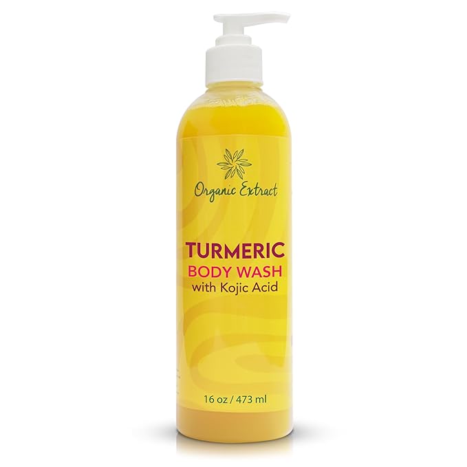 Turmeric Kojic Acid Body Wash – 16 fl oz / 473ml – Skin Brightening Shower Gel for Deep Gentle Moisturizer Helps to Remove Dark Spot with Shea Butter &amp Aloe Vera