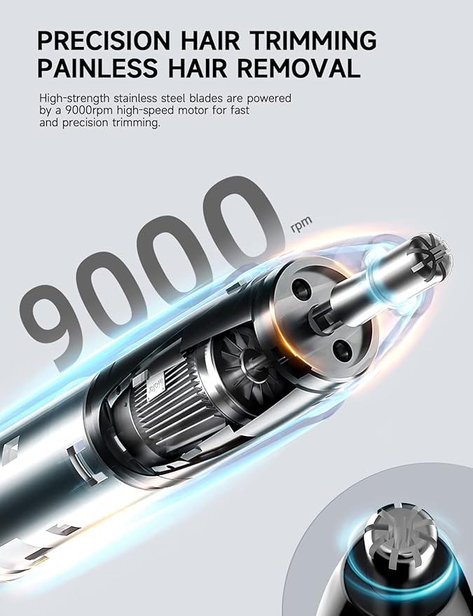 ZORAMI Ear and Nose Hair Trimmer Clipper Battery-Operated &amp Rechargeable