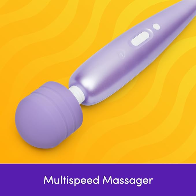 Lovehoney Powerful Electric Handheld Massager | Mains Powered Body Massage Tool with 12 Vibration Modes | Flexible Neck for Muscle Aches in Back Neck Shoulders Legs | Lilac
