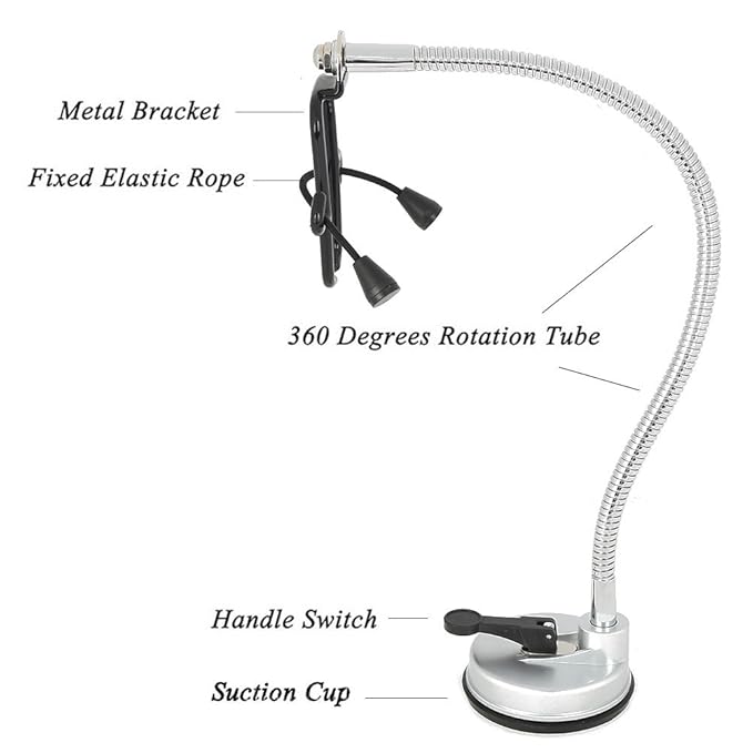 360 ° Freely Rotation Hair Dryer Handsfree Bracket with Sucker. Universal Stainless Hair Dryer Stand Holder for any hair dryer.