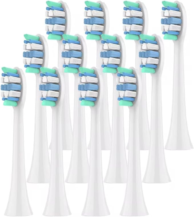 Replacement Toothbrush Heads Compatible for with Philips Sonicare Electric Brush Head 1100 2100 4100 4300 5100 5300 6100 6500 Etc(12pcs)