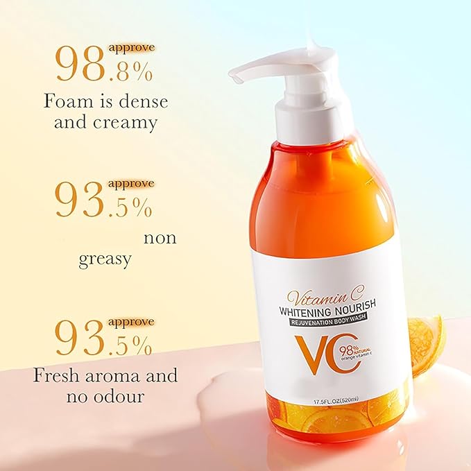 Vitamin C &amp Lemon Niacinamide Body WashNatural Vitamin C Nourish Rejuvenation Body WashDeep Cleansing &amp Nourishingfor all Skin Types (2PCS)