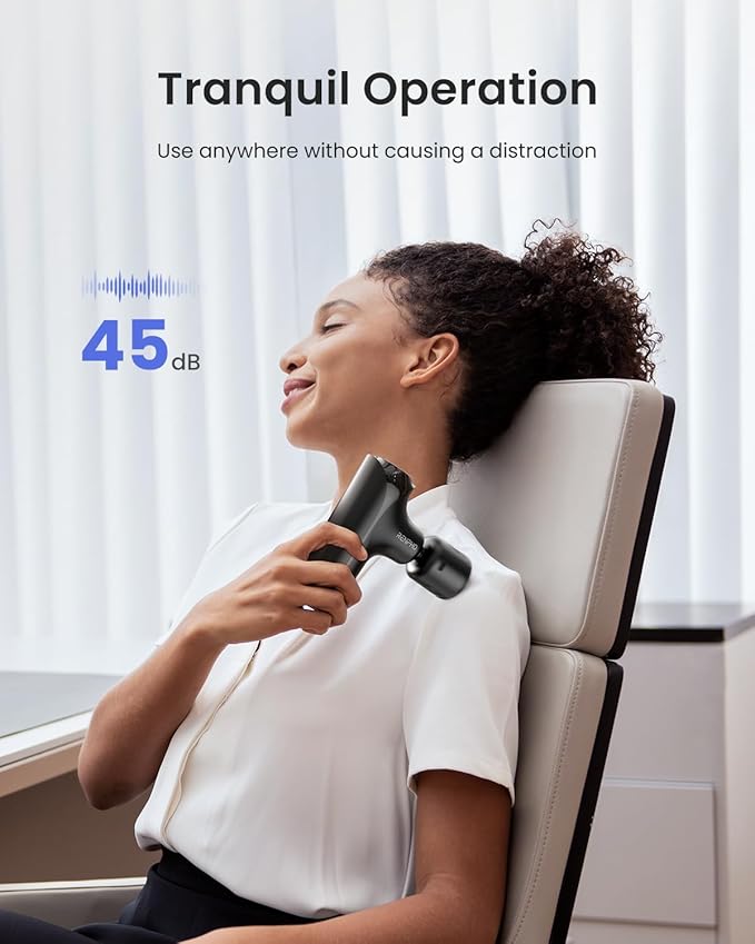 RENPHO Mini Thermacool Massage Gun with Heat and Cold Professional Pocket-Sized Percussion Massager FSA Eligible HSA Portable Deep Tissue Massager Quiet Operation with Travel Carry Bag