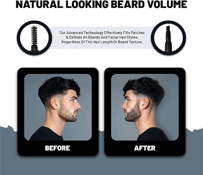 VOID Homme 4 Beard Filler Pens for Men with Instant 4 Beard Pencils (Dark Brown) Easy Beard Pen Liner Beard Filler Pen for Beard Filling Pen Kit &amp Waterproof Beard Marker