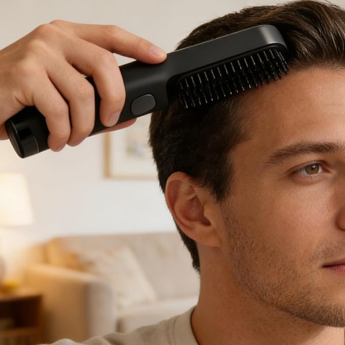 Cordless Rechargeable Hair Straightener Brush 4000Mah Battery 284-392°F Negative Ions Portable for Travel