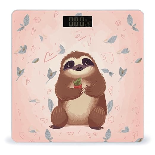 Cute Sloth Bathroom ScaleHighly Accurate Digital Weighing Machine for People Bright LED Display Weight Scale for The Aldult Home Use