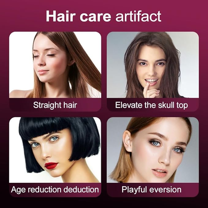 GoBrush Pro for Short HairPortable Straightener Brushes for Travel2026 gobrush pro Cordless Ceramic Hair Straightener with LCD Temperature DisplayFast Styling Brush (Pink)