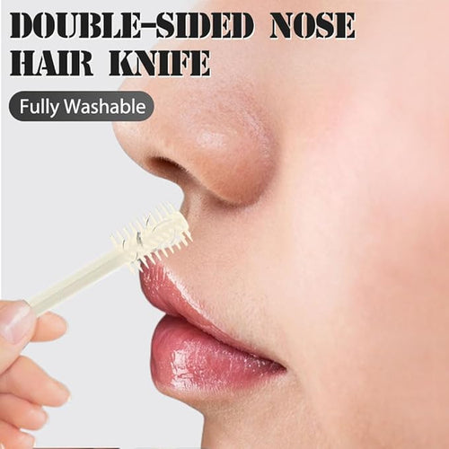 2 in 1 Nose Hair TrimmerMini Double Sided Portable Nasal Hair CutterManual 360° Rotating Nose Hair Remover Tools for Men and Women /1634 Blue