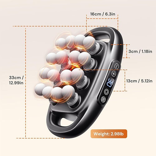 16-Head Massage Gun Set Massage Gun Deep Tissue Neck Massager with 16 Heads for Deep Tissue Back Shoulders Legs Pain Relief (Gray 16 Heads)