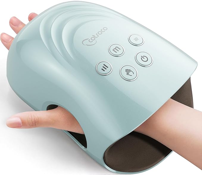 cotsoco Hand Massager - 3Massage Sizes Cordless Hand Massager with Heat &amp Compression for Arthritis and Carpal Tunnel International Women’s Day Gifts for Her Relax at Home Office Outdoors Bl