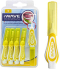 iWave Interdental Brushes Fine Size 0.7 mm Yellow Pack of 5 – Interdental Cleaning Brushes for Total Teeth Cleaning Plaque Removal Tool