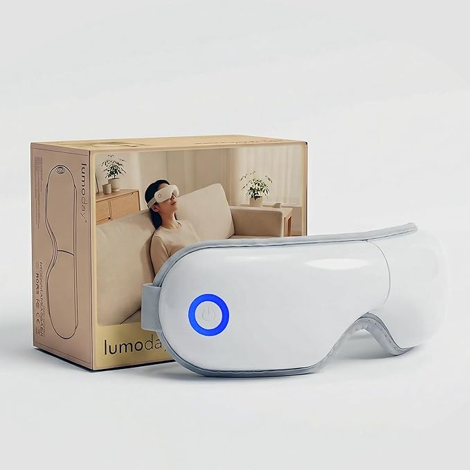 Eye Massager with Heat and Bluetooth Dry Eye Therapy Temple Massager Heated Sleep Mask BlackoutRechargeable Eye Warmer. Stress Relief Gifts for Women/Men Gamers Travel Essentials