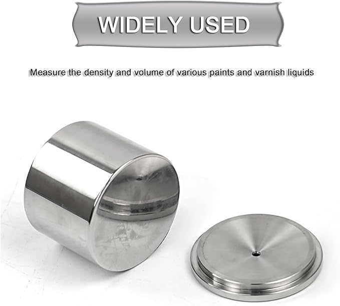 Paint Density Specific Gravity Cup Stainless Steel Coating Density Cup Liquid Densimeter Pycnometer Coating Specific Gravity Cup (100ML)