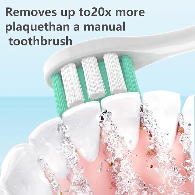 10/pcs Suitable Sonic Electric Toothbrush Heads Compatible for with Replacement Tooth Brush Bristles(Gray)