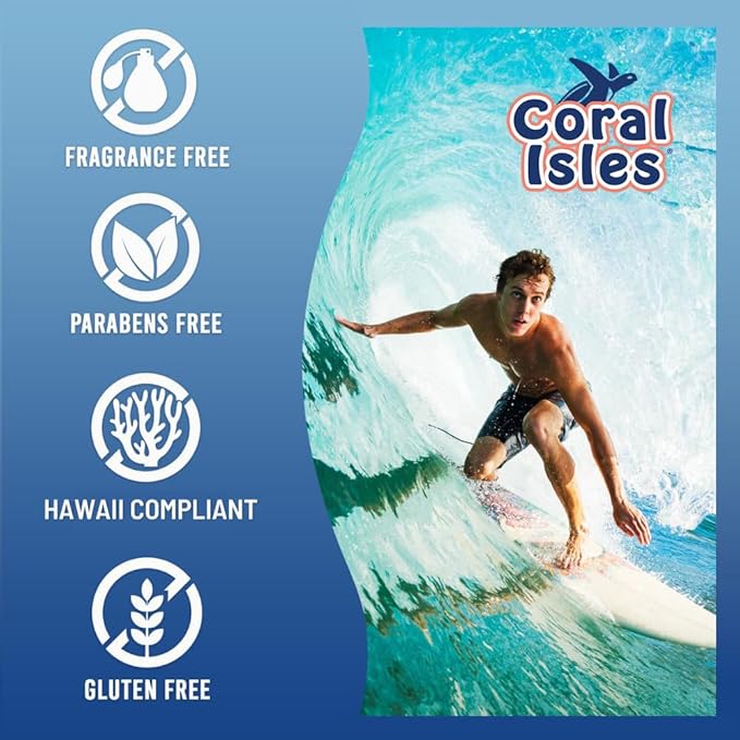 Coral Isles by Rocky Mountain Sunscreen | SPF 30 Lotion | Broad Spectrum UVA/UVB Protection | Hawaii Reef-Safe Act Compliant | Oxybenzone &amp Octinoxate Free | Water Resistant 80 Min. | 128 Fl Oz