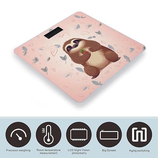 Cute Sloth Scale for Body Weight Smart Scales Digital Bathroom Scale High Precision Weighing Scales with Large Display Weighing Machine for People